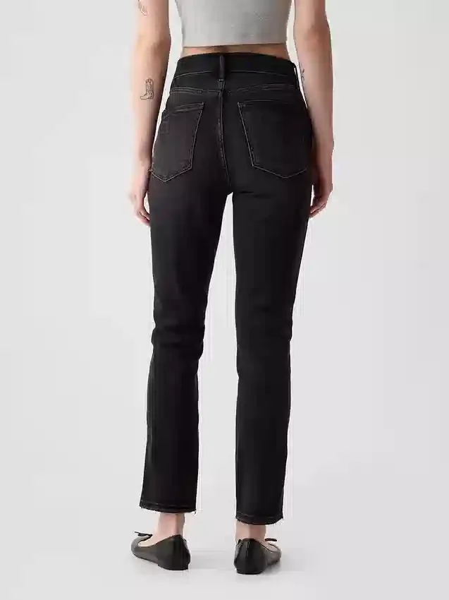 Jeans slim vintage à taille haute