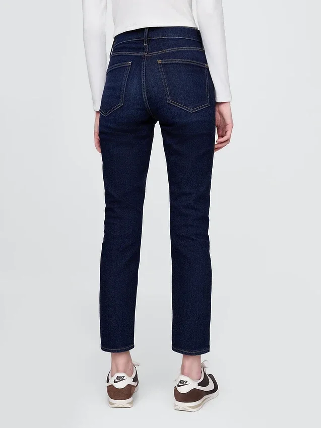 Jeans slim vintage à taille haute