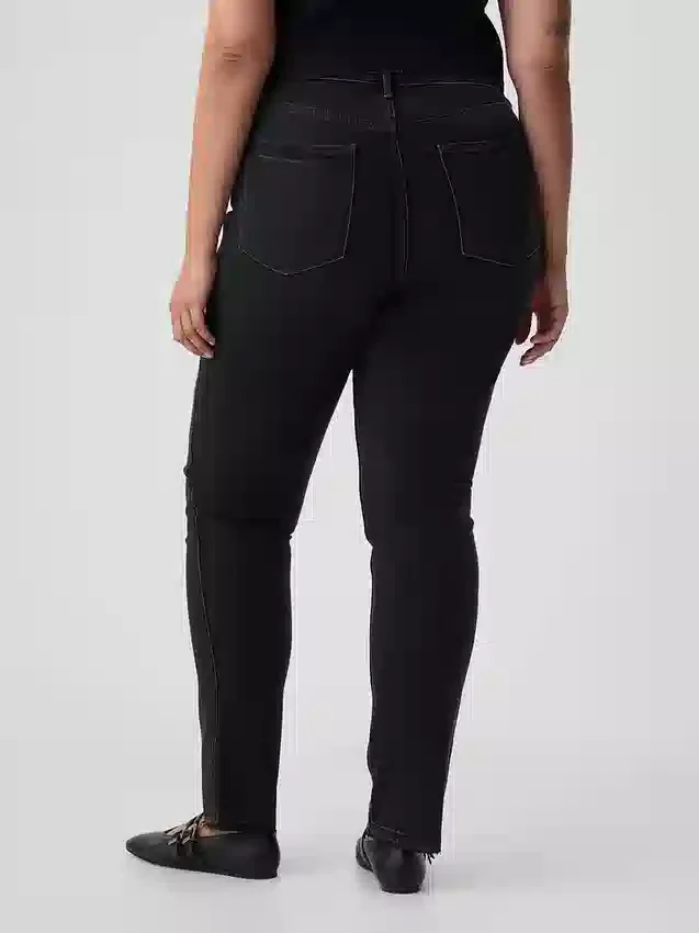 Jeans slim vintage à taille haute