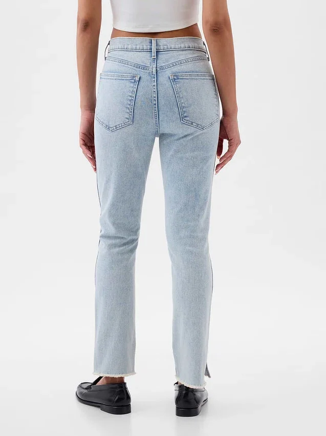 Jeans slim vintage à taille haute