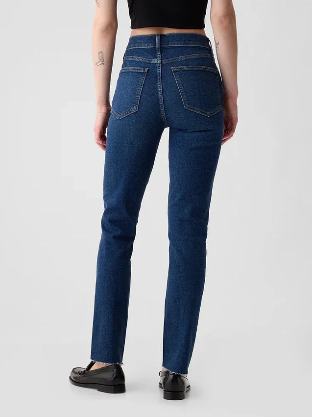 Jeans slim vintage à taille haute