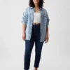Jeans slim vintage à taille haute