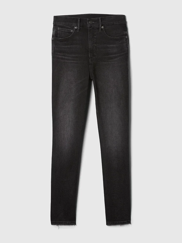 Jeans slim vintage à taille haute