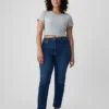 Jeans slim vintage à taille haute
