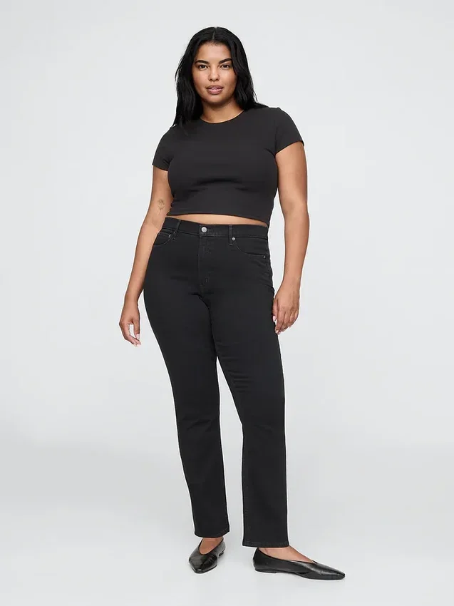 Jeans slim vintage à taille haute