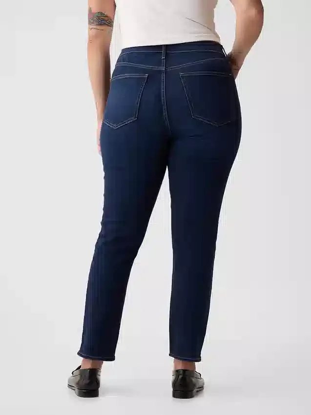 Jeans slim vintage à taille haute