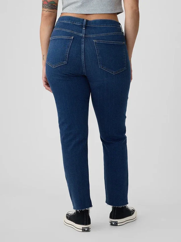 Jeans slim vintage à taille haute