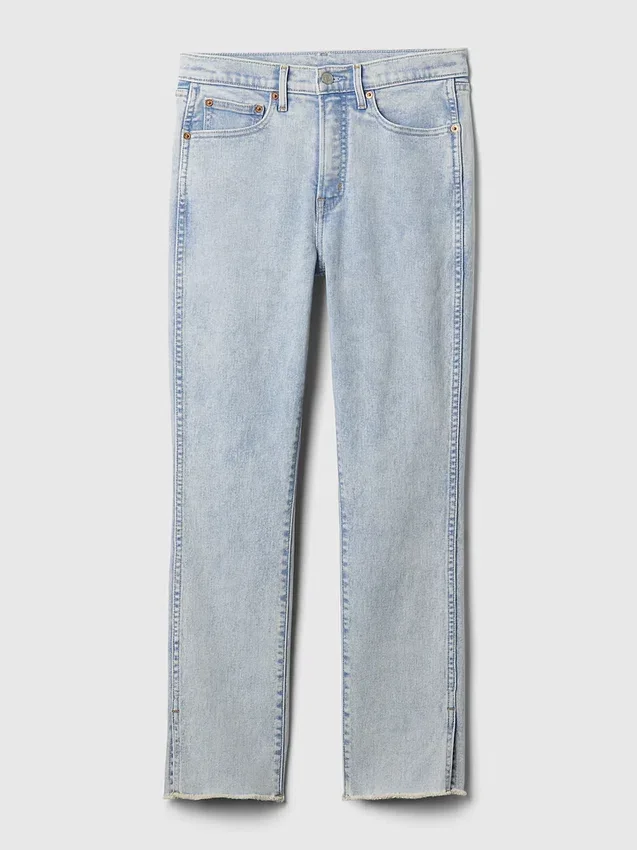 Jeans slim vintage à taille haute