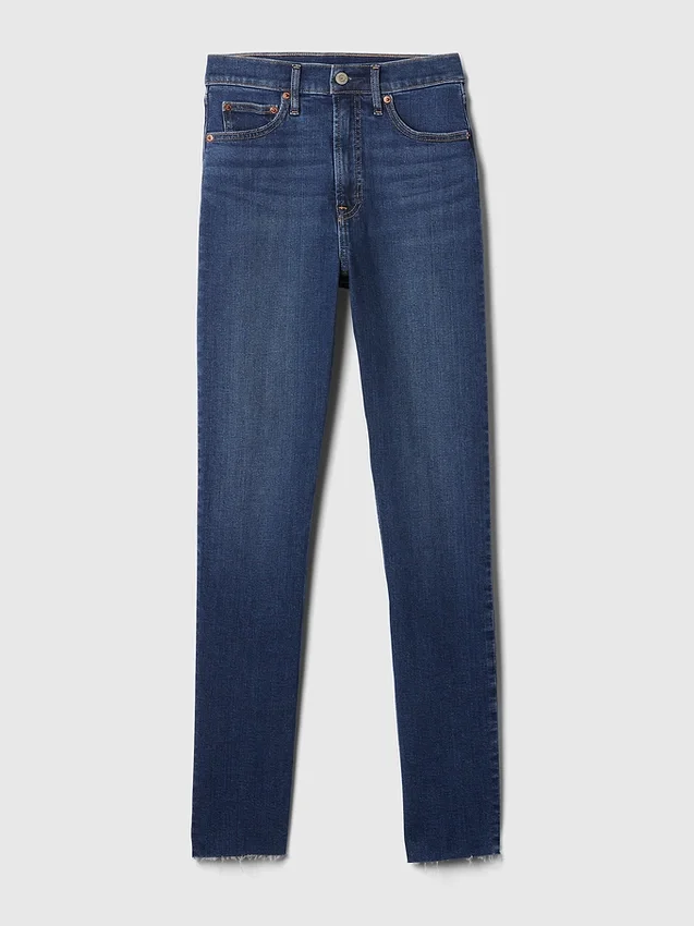 Jeans slim vintage à taille haute