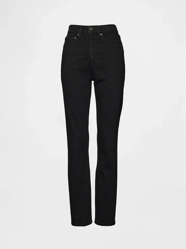 Jeans slim vintage à taille haute