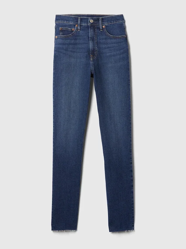 Jeans slim vintage à taille haute