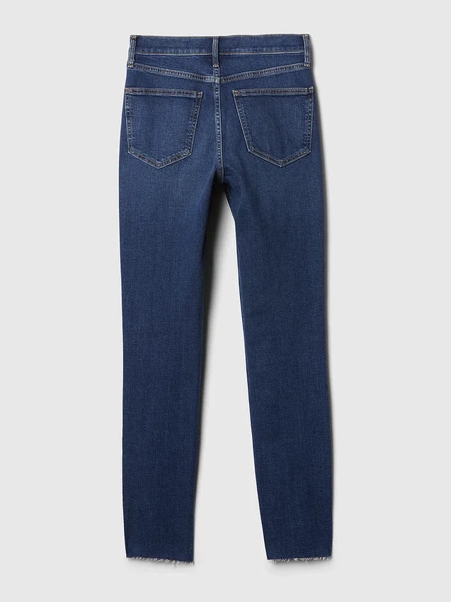 Jeans slim vintage à taille haute