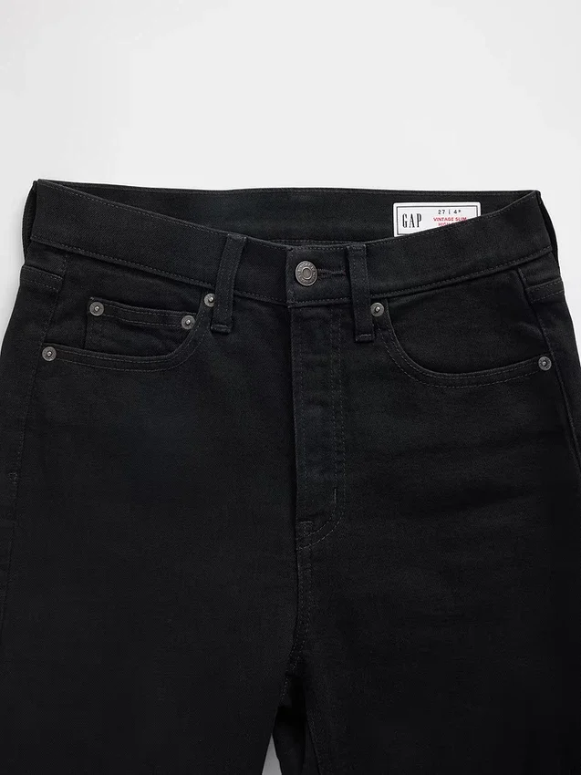 Jeans slim vintage à taille haute