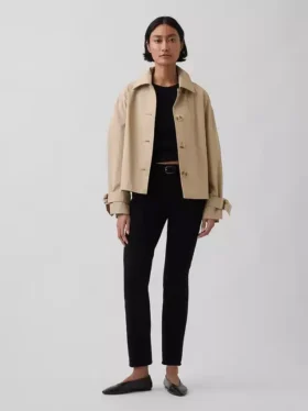 Jeans slim vintage à taille mi-haute