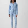 Jeans slim vintage à taille mi-haute