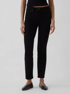 Jeans slim vintage à taille mi-haute