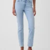 Jeans slim vintage à taille mi-haute
