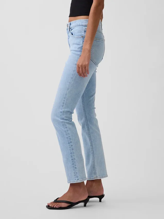 Jeans slim vintage à taille mi-haute