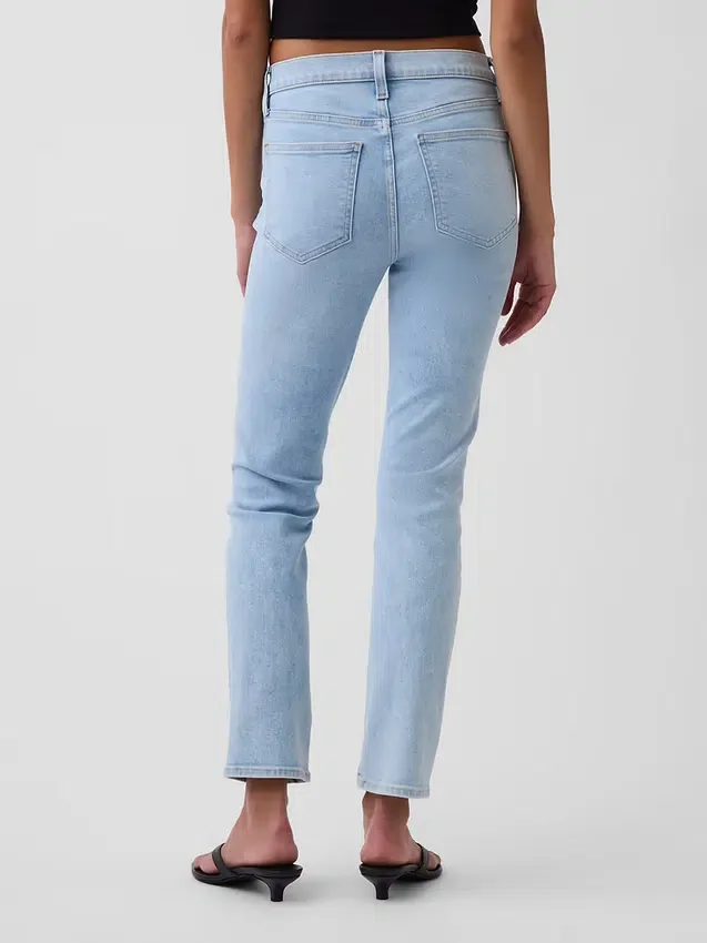 Jeans slim vintage à taille mi-haute