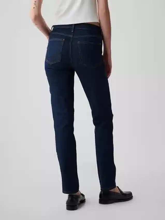 Jeans slim vintage à taille mi-haute