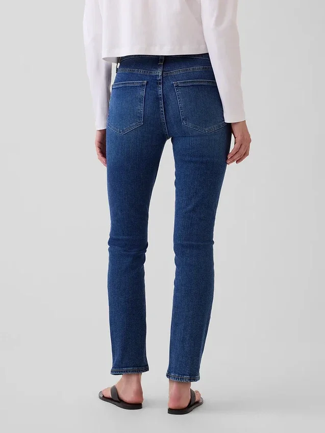 Jeans slim vintage à taille mi-haute