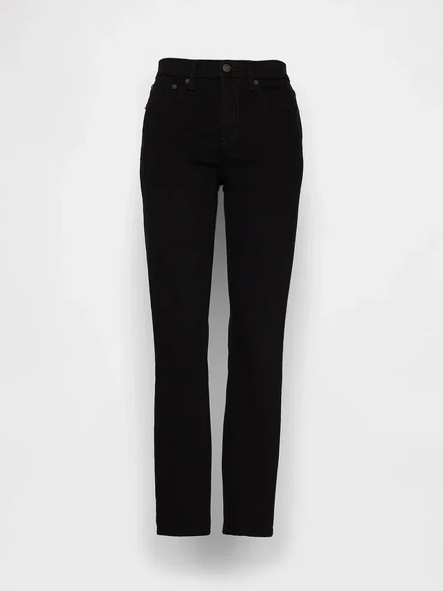 Jeans slim vintage à taille mi-haute