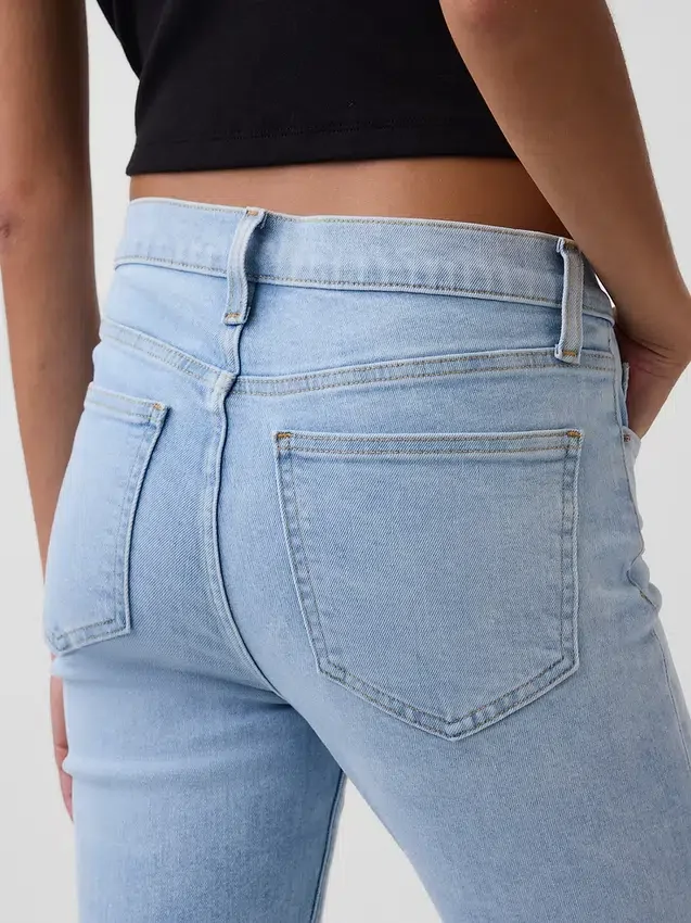 Jeans slim vintage à taille mi-haute