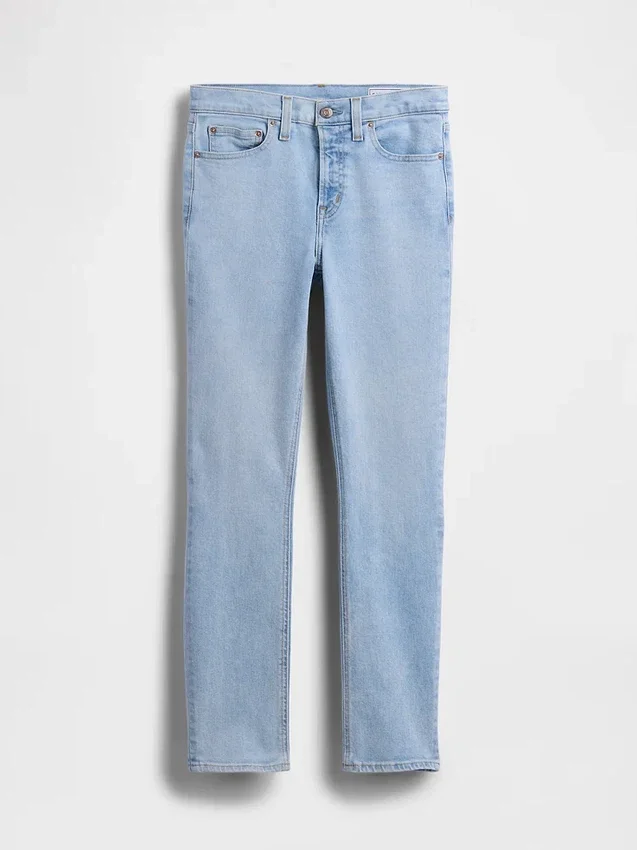 Jeans slim vintage à taille mi-haute
