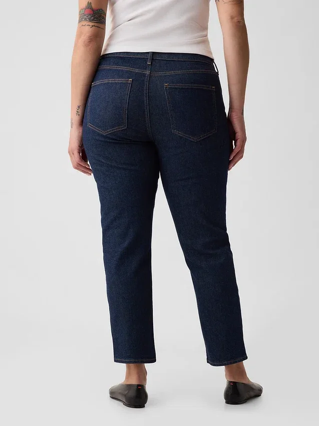 Jeans slim vintage à taille mi-haute
