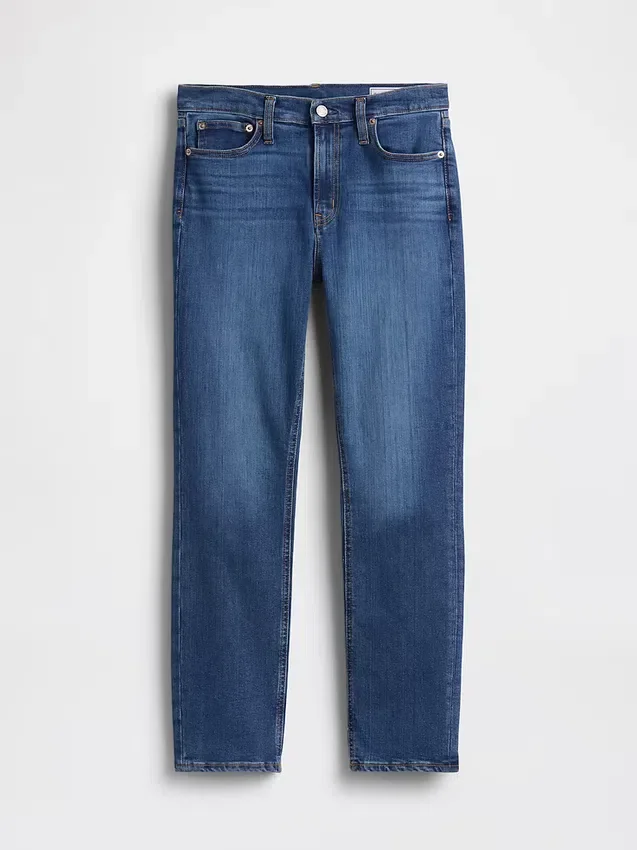 Jeans slim vintage à taille mi-haute