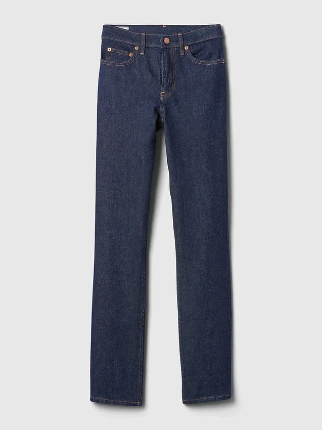 Jeans slim vintage à taille mi-haute