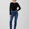 Jeans slim vintage à taille mi-haute
