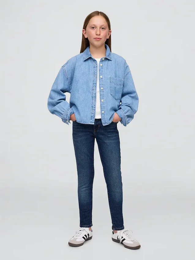 Jeans super skinny de tous les jours à taille mi-haute pour enfants