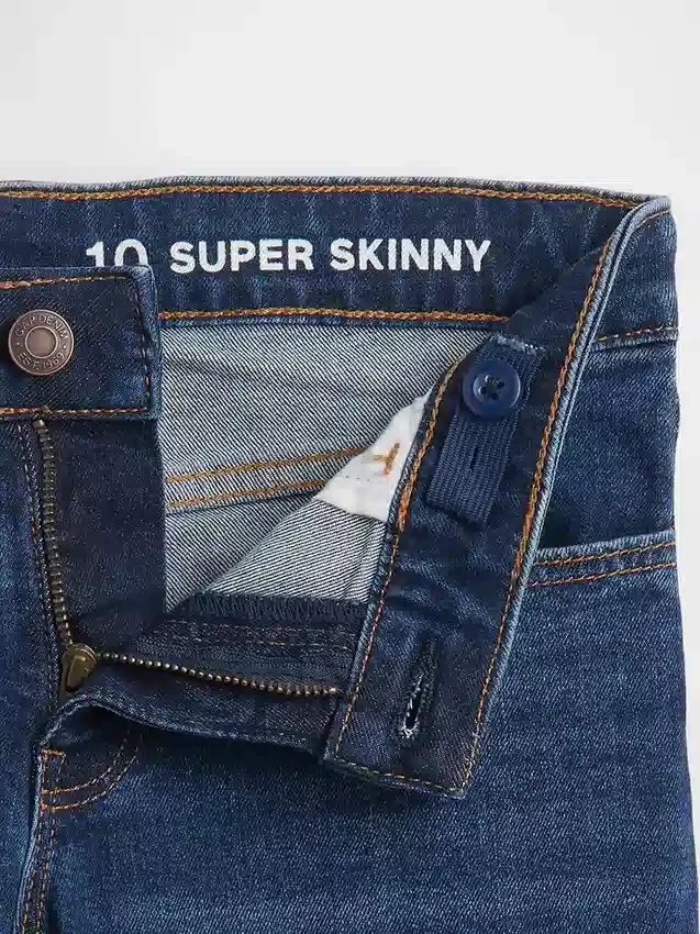Jeans super skinny de tous les jours à taille mi-haute pour enfants