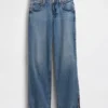 Jeans taille basse ample des années 90 à ourlet fendu