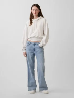 Jeans taille basse des années 90, coupe ample avec rayures latérales