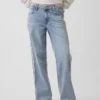 Jeans taille basse des années 90, coupe ample avec rayures latérales