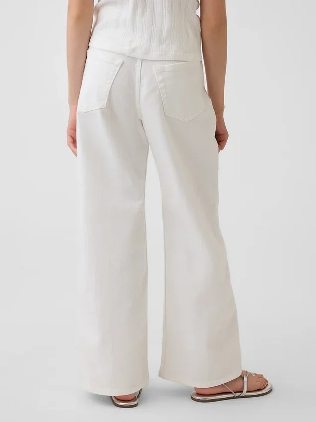 Jeans taille basse à jambes larges