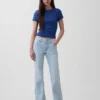Jeans taille basse, long et ajusté