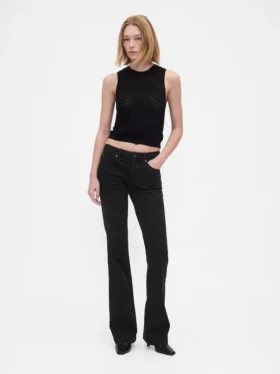 Jeans taille basse, long et ajusté