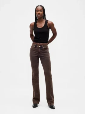 Jeans taille basse, long et ajusté