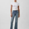 Jeans taille basse, long et ajusté