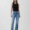 Jeans taille basse, long et ajusté