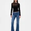 Jeans taille basse, long et ajusté