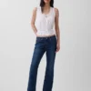 Jeans taille basse, long et ajusté