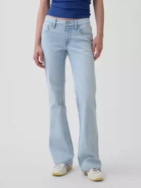 Jeans taille basse, long et ajusté