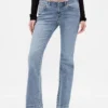 Jeans taille basse, long et ajusté
