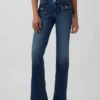 Jeans taille basse, long et ajusté