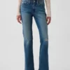 Jeans taille basse, long et ajusté