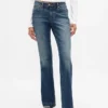 Jeans taille basse, long et ajusté
